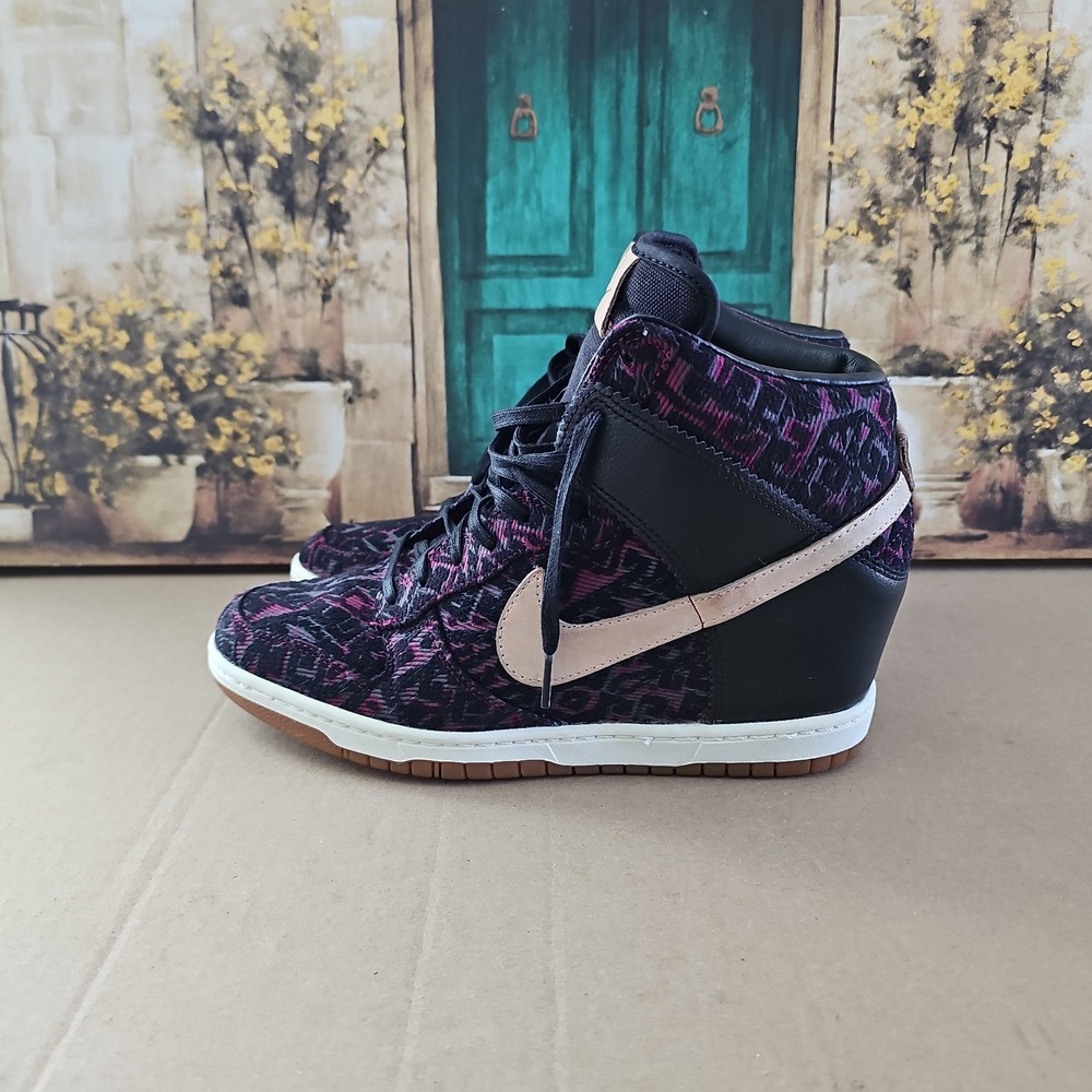 Nike Dunk Sky Hi Premium Purple Tribal Womens Wedge Shoes Sneakers Size 11